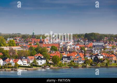 Dänemark, Fünen, Svendborg, erhöhten Blick auf die Stadt Stockfoto