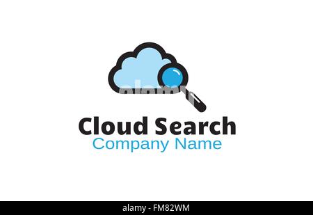 Design-Illustration Für Symbole Der Cloud-Suche Mit Logo-Vektor Stock Vektor