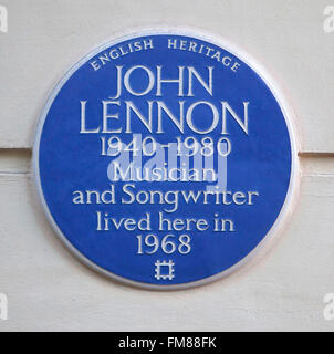 John Lennon blaue Plakette, London Stockfoto