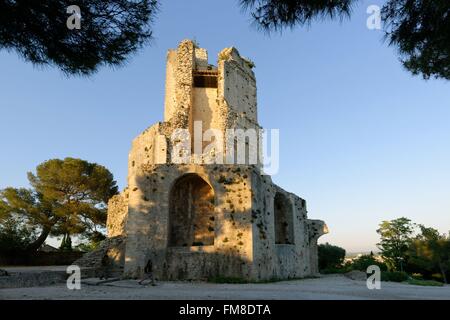 Frankreich, Turm Gard, Nimes, Tour Magne, Gallo-romanischen in den "Jardins De La Fontaine" ((Fountain Gardens) Stockfoto