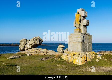 Frankreich, Finistere, Iroise, Iles du Ponant, Parc Naturel Regional d'Armorique (Armorica Regionaler Naturpark), Ile de Sein, mit der Bezeichnung Les Plus Beaux de France (die schönste Dorf in Frankreich), Denkmäler für den freien Senans Stockfoto