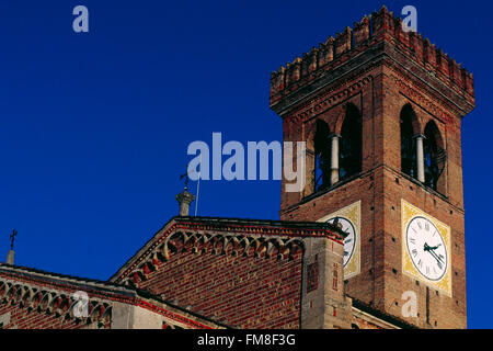 Italien, Lombardei, Rivolta d'Adda, San Sigismondo, Kirche Saint Sigismund, Glockenturm Stockfoto