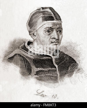 Papst Leo X., 1475 – 1521 geboren Giovanni di Lorenzo de' Medici. Stockfoto