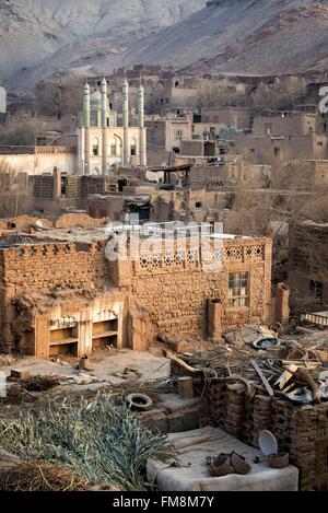 China, Xinjiang Uigurischen Autonomen Region, Turpan (Turfan, Tulufan), Tuyoq (Tuyugou), einem alten Oase - Dorf in der Wüste Taklamakan berühmt für seine kernlose Trauben Stockfoto