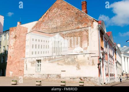 Estland (Baltikum), Tartu Region, Tartu, Wandgemälde von University Stockfoto