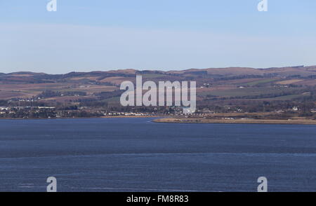 Fernblick über Invergowrie in ganz Schottland Tay Mündung März 2016 Stockfoto