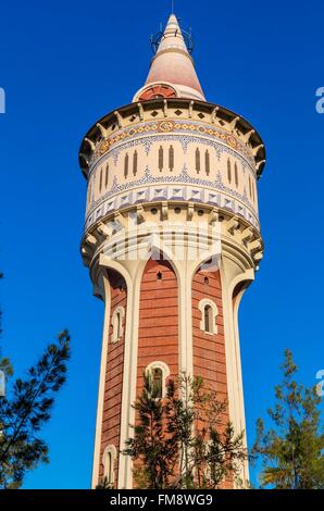 Spanien, Katalonien, Barcelona, Torre de Les Aigues Architekten Josep Domenech ich Estapa, Wasserturm aus dem Jahre 1908 Stockfoto