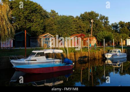 Frankreich, Gironde, Bassin d ' Arcachon, Biganos, Hafen Stockfoto