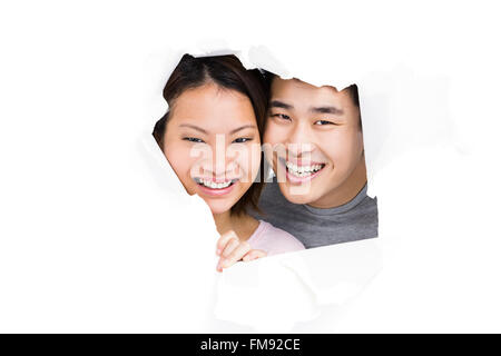Porträt eines jungen Paares lächelnd Stockfoto