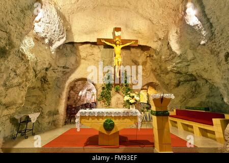 Ungarn, Budapest, aufgeführt als Weltkulturerbe der UNESCO, Höhlenkirche am Gellertberg Stockfoto