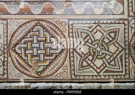 Frankreich, Herault, Loupian, Gallo romanischen Villa wenige Kilometer südlich von der Via Domitia, haben Ausgrabungen die Reste einer Gallo romanischen Villa sehr reich an Mosaiken Stockfoto