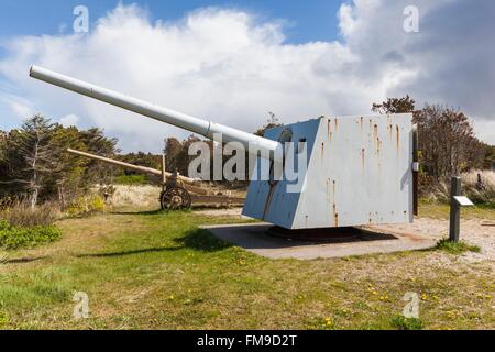 Dänemark, Jütland, Hanstholm, Bunkermuseum, WW2-Ära deutsche Artillerie Stockfoto