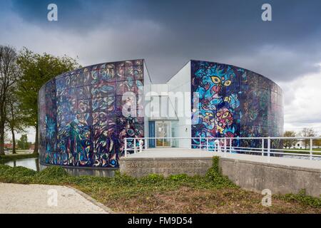 Dänemark, Jütland, Herning, Herz-Museum, Kunstmuseum in Herstellung komplex, äußere des Carl-Henning Pedersen und Else Alfelt Museum Stockfoto