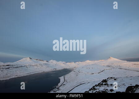 Die Natur der Färöer an einem Wintertag im Nordatlantik Stockfoto