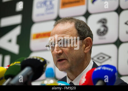 FAI National Training Centre, Abbotstown, Dublin, Irland. 11. März 2016. Republik Irland Manager Martin O'Neill während eine Kader-Ankündigung. © Aktion Plus Sport/Alamy Live-Nachrichten Stockfoto