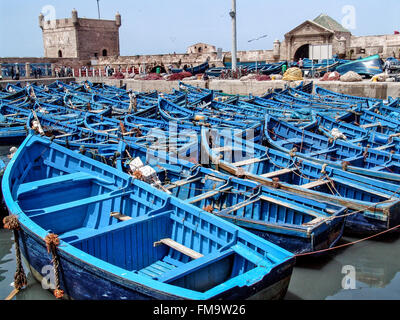 Angelboote/Fischerboote in Essaouira, Marokko Stockfoto