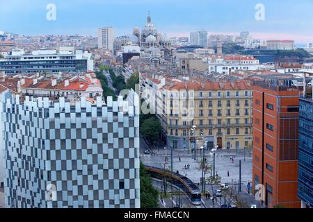 Frankreich, Bouches du Rhone, Marseille, Euromediterranee Bereich, La Joliette Bezirk, Place De La Joliette und der Boulevard de Stockfoto