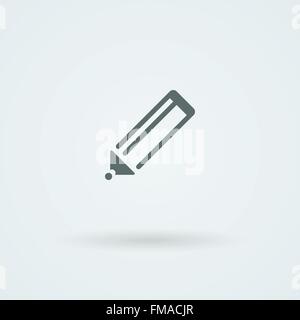 Bleistift-Symbol, einfache flache Bauweise. Stock Vektor