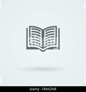 Einfachen Vektor-offenes Buch-Symbol. Stock Vektor