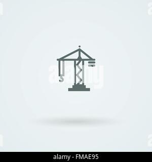 Flache minimalistischen Symbol Kran. Stock Vektor