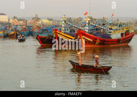 Vietnam, Provinz Binh Thuan Phan Ri Cua, den Fischereihafen Stockfoto