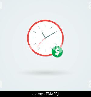 Flache Uhrensymbol. Einfachen Vektor-Illustration. Stock Vektor