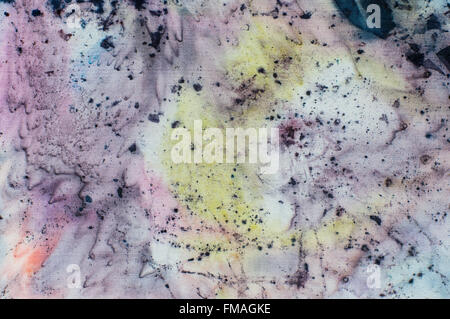 Abstraktion, Fragment, hot Batik Hintergrundtextur, Handarbeit auf Seide, abstrakten Surrealismus Kunst Stockfoto