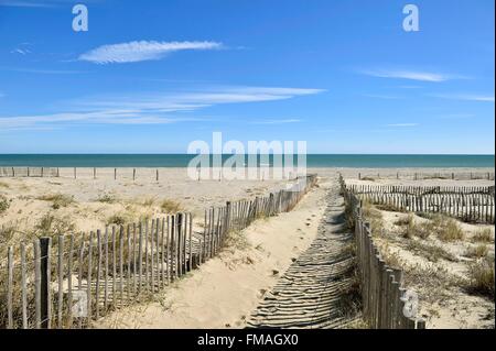 Frankreich, Pyrenäen Orientales, Canet En Roussillon, Strand Stockfoto