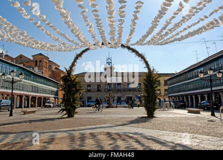 Spanien, Castilla-La Mancha, Ciudad Real, Almagro, Plaza Mayor, Don Quijote-route Stockfoto