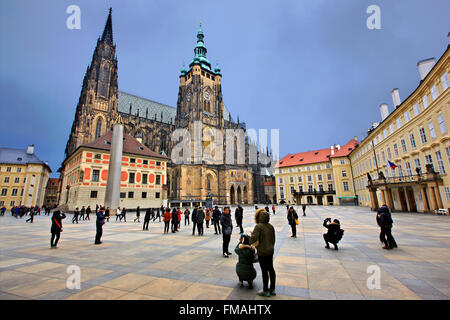 Die Sankt-Veits-Dom auf der Prager Burg, Prag, Tschechische Republik Stockfoto