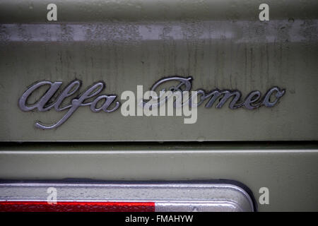 Markenname: "Alfa Romeo", Dezember 2013, Berlin. Stockfoto