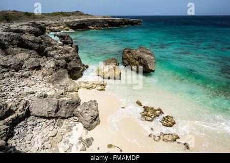 Niederländische Antillen, Bonaire Island, Washington Slagbaai Nationalpark, Strand an der Westküste Stockfoto