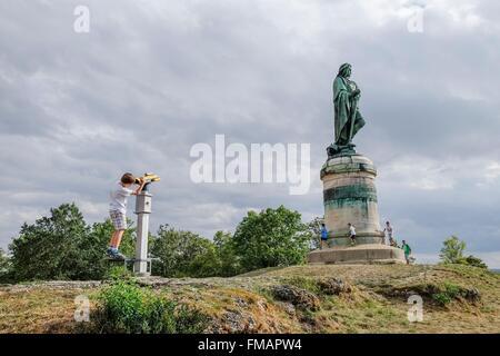 Frankreich, Cote d ' or, Alise-Sainte-Reine, Alesia, Vercingetorix monumentale Statue von dem Bildhauer Aimé Millet an der Spitze des Mont Stockfoto