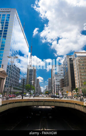 (Avenida Paulista) Avenida Paulista in Sao Paulo, Brasilien Stockfoto