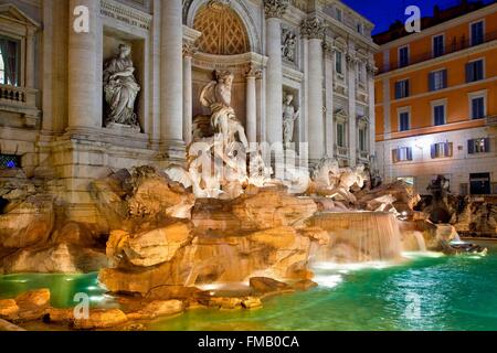 Italien, Latium, Rom, Altstadt Weltkulturerbe der UNESCO, Trevi-Brunnen Stockfoto