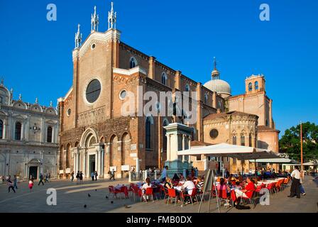 Italien, Veneto, Venedig, Campo San Giovanni e Paolo und Basilika San Giovanni e Paolo Stockfoto