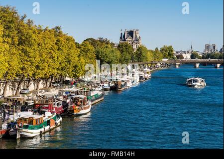 Frankreich, Paris, die Ufer der Seine, Weltkulturerbe der UNESCO, Quai des Tuileries Stockfoto