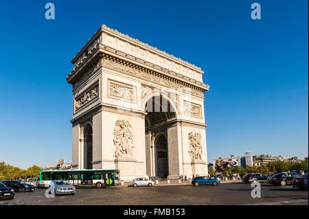 Frankreich, Paris, Place de l'Étoile (Place Charles de Gaulle), Arc de Triomphe Stockfoto