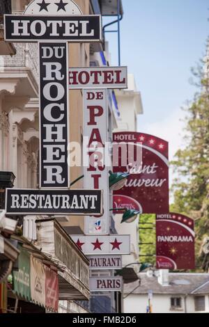 Frankreich, Hautes-Pyrenäen, Lourdes, Bezirk des Heiligtums, hotels Stockfoto