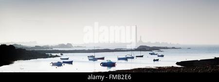 Frankreich, Finistere, Plouguerneau, Virgin Island, Virgin Island Leuchtturm, der höchste Stein Leuchtturm von Europ Stockfoto