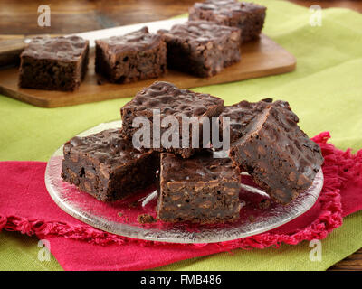 Honig, die schwarze Bohne brownies Stockfoto