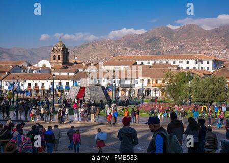 Cusco, Peru, Cusco Provinz aufgeführt als Weltkulturerbe der UNESCO, Plaza de Armas Stockfoto