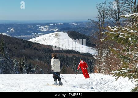 Frankreich, Vogesen, La Bresse Hohneck, Skigebiet Stockfoto