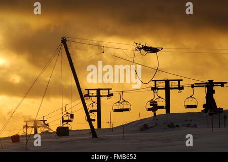 Frankreich, Vogesen, La Bresse Hohneck, Skigebiet Stockfoto