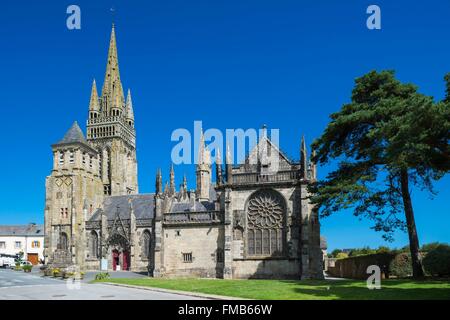 Frankreich, Finistere, Le Folgoet, Basilika Notre-Dame du Folgoet (14. und 15. Jahrhundert) Stockfoto