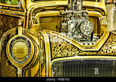 Gelbe Farbe Muster Welt der Räder Auto zeigen, Chicago Illinois Stockfoto