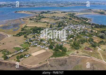 Frankreich, Morbihan, Golf von Morbihan, Ile d'Arz (Luftbild) Stockfoto