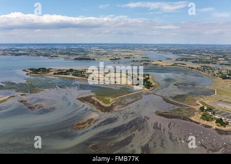 Golf von Morbihan, Tascon Insel (Luftbild), Saint Armel, Morbihan, Frankreich Stockfoto