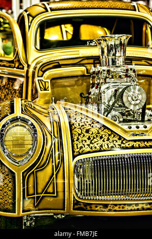 Gelbe Farbe Muster Welt der Räder Auto zeigen, Chicago Illinois Stockfoto