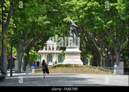 Frankreich, Herault, Beziers, Paul Riquet Pfad, Pierre Paul Riquet Statue, der Schöpfer des Canal du Midi als Welt aufgeführt Stockfoto